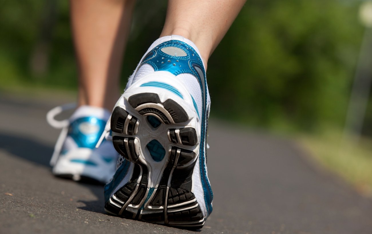 Walking shoes closeup