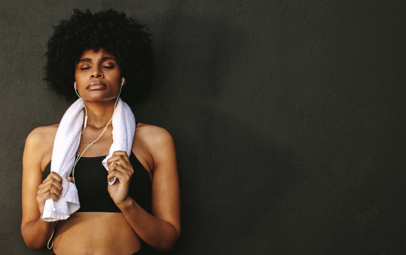 Woman resting after a workout