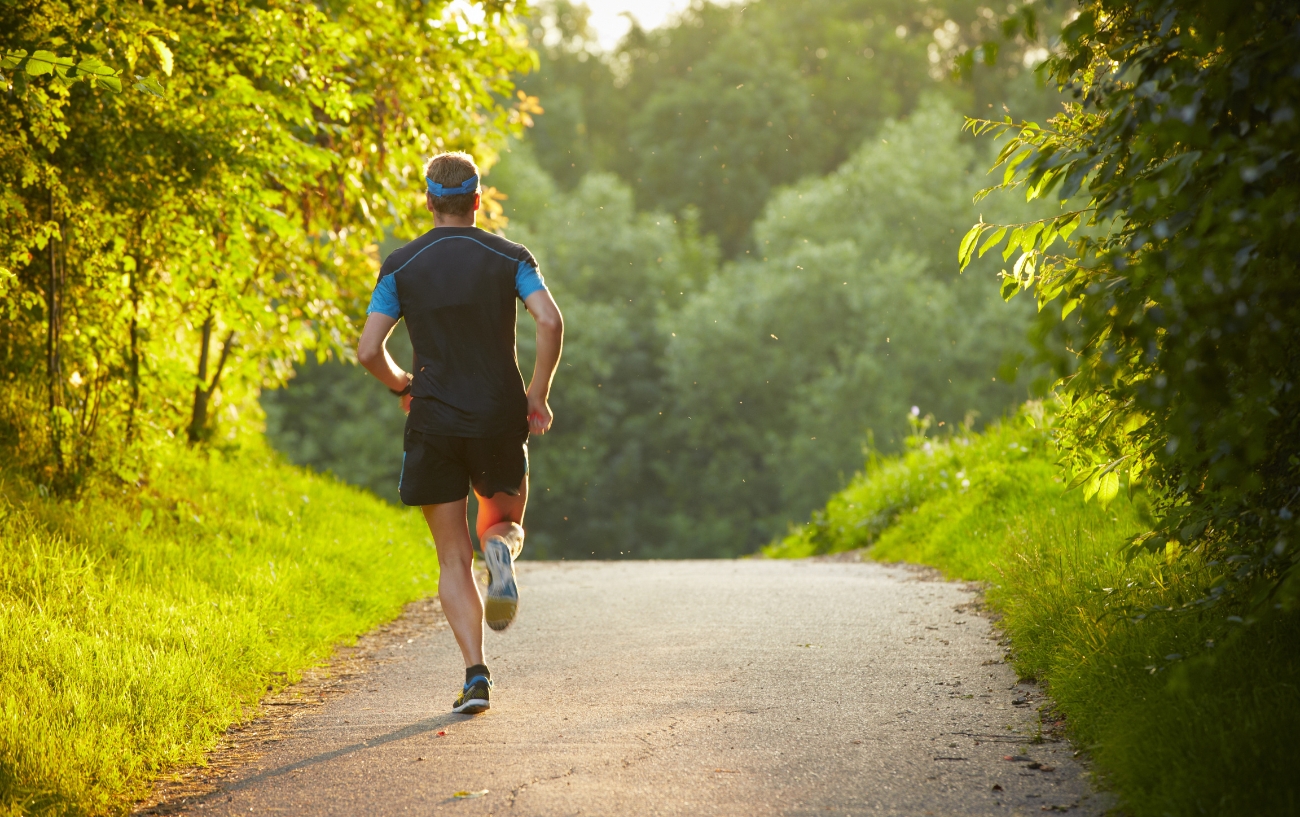 man running in nature