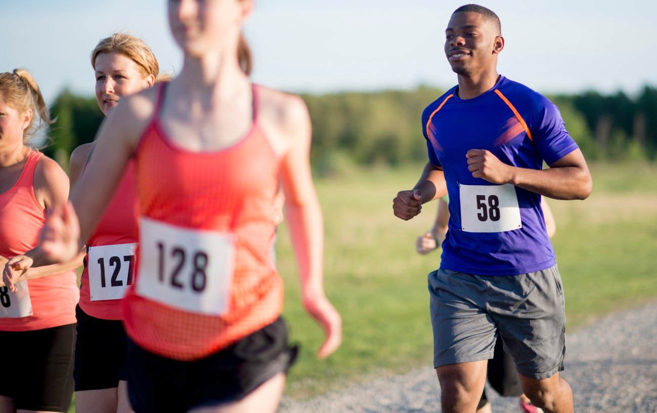 running in running shorts with pockets