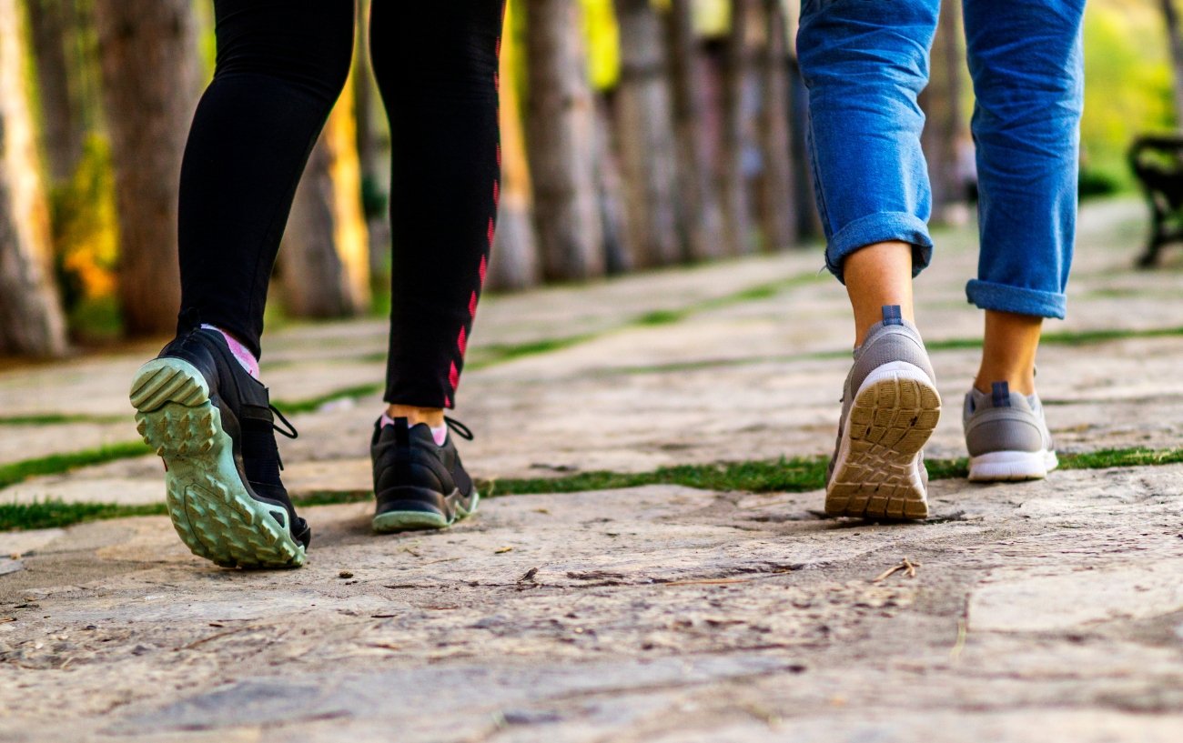 women walking shoes closeup