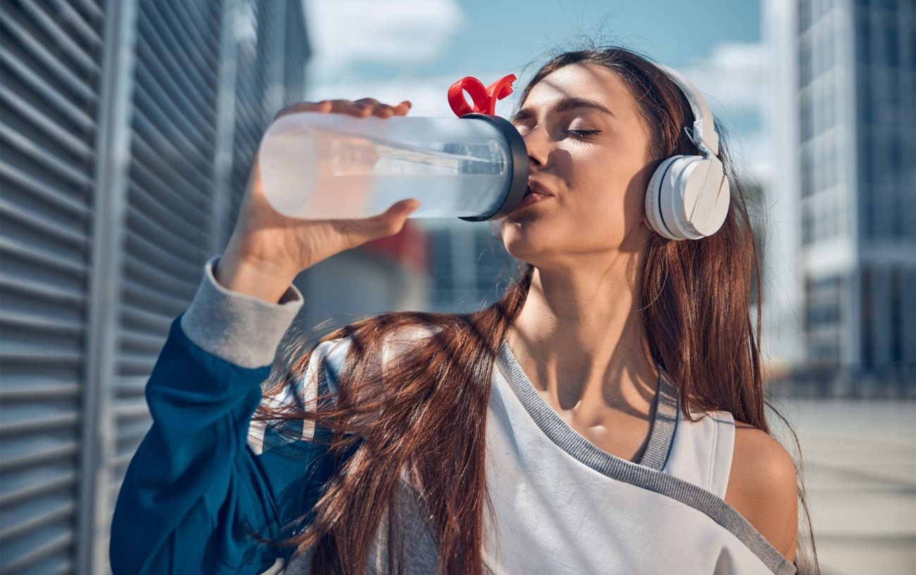 woman with headphones