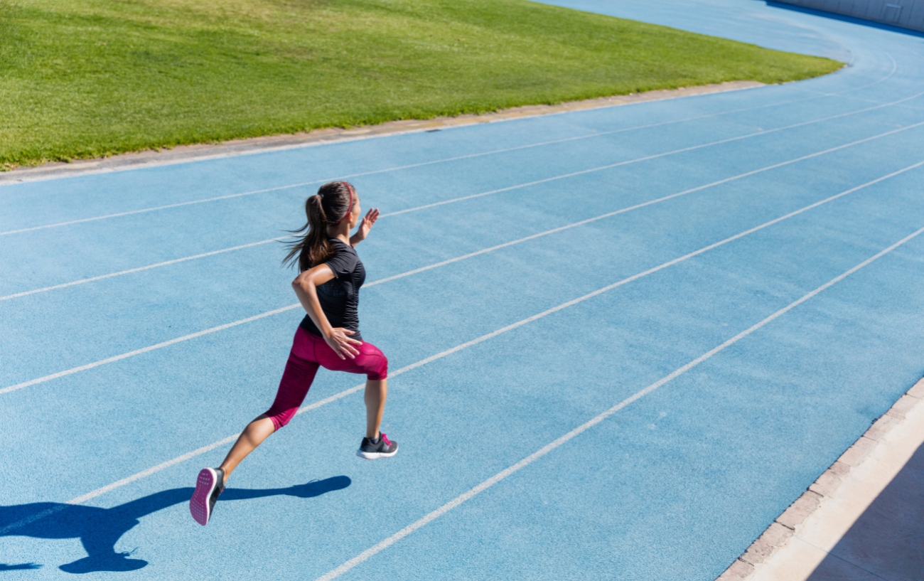 woman sprinting