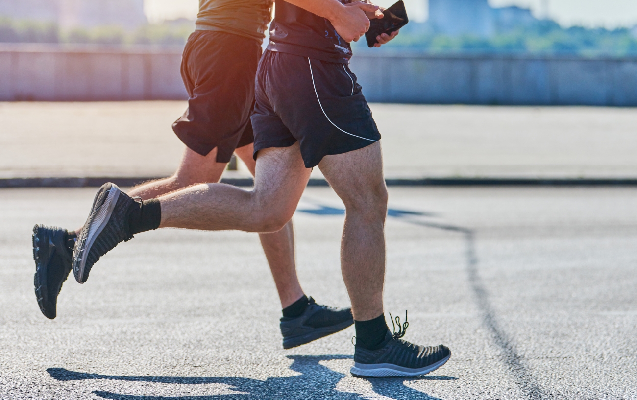 two men running